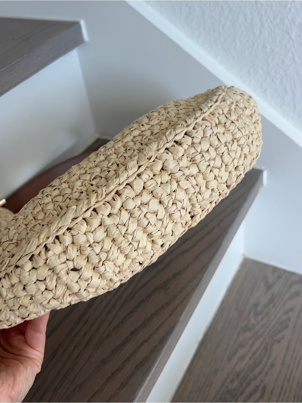 Anine Bing Raffia Lou Shoulder Bag Beach Purse Vacation Handbag Monogram NWT - Picture 7 of 12